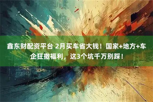 鑫东财配资平台 2月买车省大钱！国家+地方+车企狂撒福利，这3个坑千万别踩！